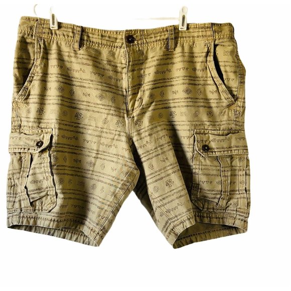 #3286 Mens kakhi print shorts size 44 - Picture 1 of 10